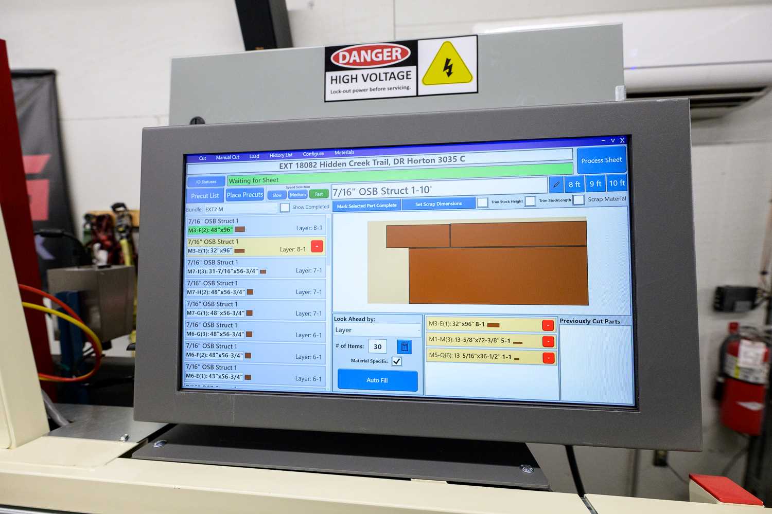 View of the SpeedWorx Panel Saw HMI