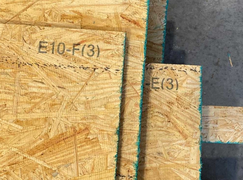 View of sheathing that has been labeled with the SpeedWorx Sheathing Saw